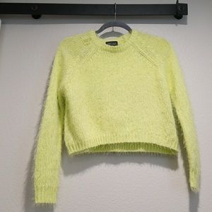 TopShop Mohair Lime Crop Sweater